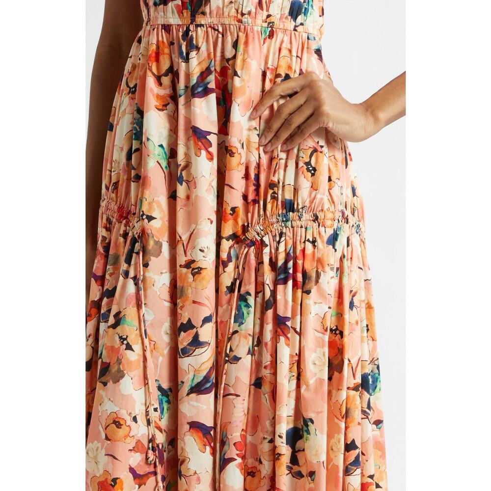 Ulla Johnson Vidri Floral Tiered Cotton Dress Camellia Size 10 Medium - Picture 6 of 14